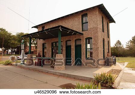 Stock Photograph -  route 66 magnolia gas station vega texas tx. Fotosearch