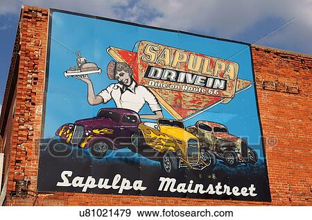 route 66 main street mural drive salupa ok View Large Photo Image Stock Photo - route 66 main street mural drive salupa ok. Fotosearch
