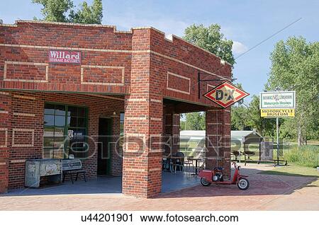 Stock Image -  route 66 motorcycle museum warwick ok attraction. Fotosearch