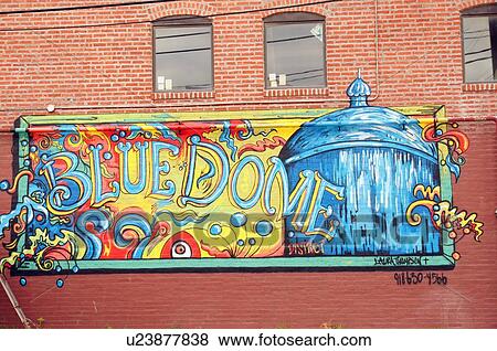 route 66 mural blue dome district tulsa ok View Large Photo Image Stock Photo - route 66 mural blue dome district tulsa ok. Fotosearch