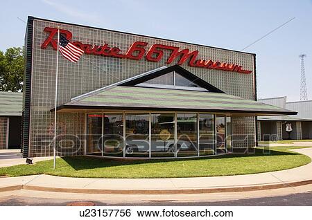 Stock Photograph -  route 66 museum clinton ok mother road 2229 west. Fotosearch