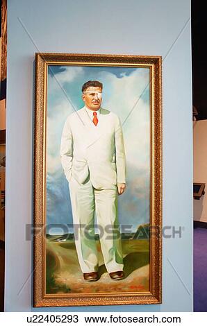 Stock Image -  route 66 painting wiley post aviator oklahoma. Fotosearch
