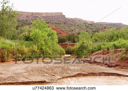 Stock Image -  route 66 palo duro canyon river silt mud tx. Fotosearch