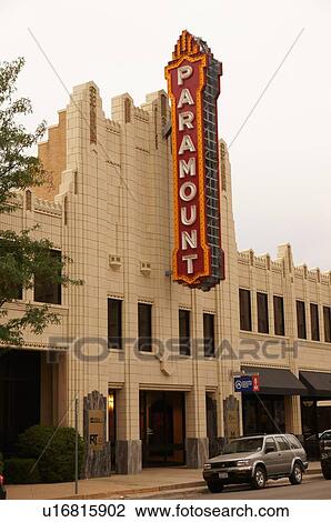 Stock Image -  route 66 paramount theatre amarillo texas tx. Fotosearch