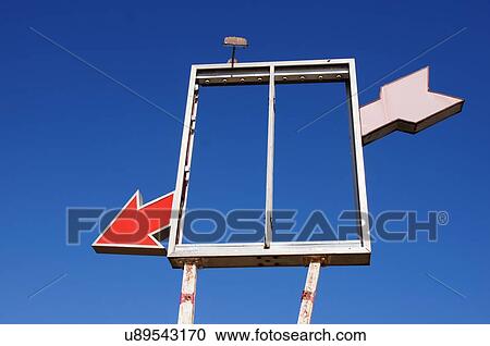 Stock Image -  route 66 red arrow through square meade texas tx. Fotosearch