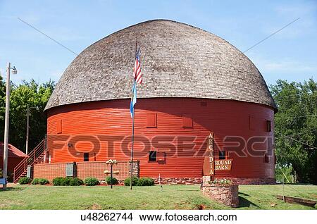 Route 66 Red Round Barn Arcadia Ok Attraction Picture U48262744