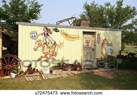 Stock Image -  route 66 shed dots mini museum vega tx texas. Fotosearch