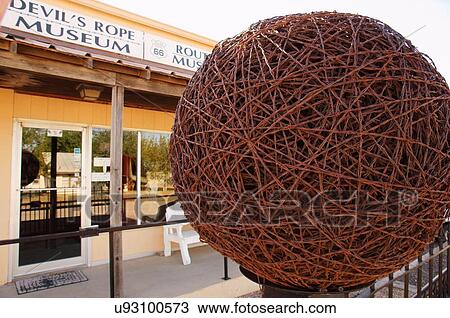 Stock Image -  route 66 sphere barbed wire mclean tx barb rope. Fotosearch