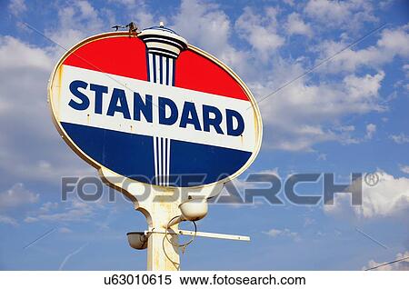 route 66 standard gas sign yukon oklahoma ok View Large Photo Image Stock Photography - route 66 standard gas sign yukon oklahoma ok. Fotosearch