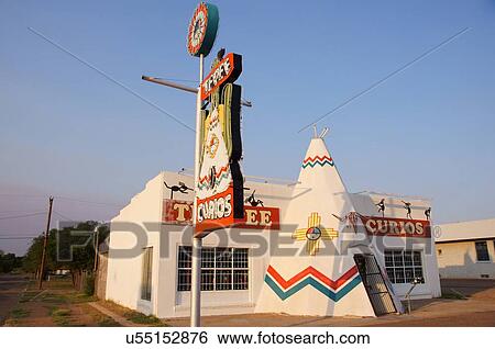 Stock Photograph -  route 66 tepee curios tucumcari new mexico nm. Fotosearch