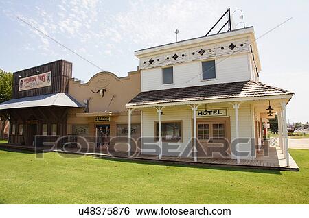 Stock Photograph -  route 66 trading post saloon hotel national elk. Fotosearch
