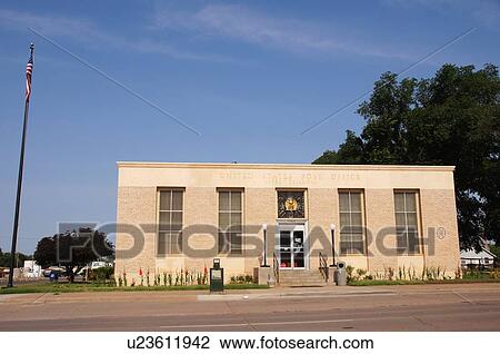 Stock Image -  route 66 united states post office usa sayre ok. Fotosearch