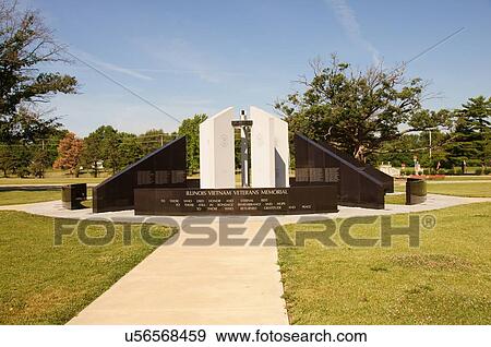 Stock Photo -  route 66 vietnam veterans memorial il illinois. Fotosearch