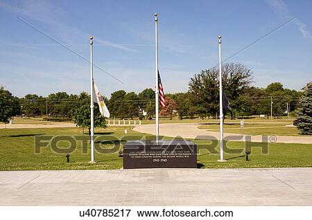 Stock Photo -  route 66 world war two wwii memorial il illinois. Fotosearch