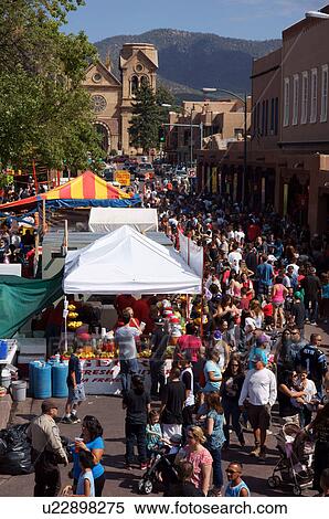 Stock Photography -  santa fe nm crowd aerial new mexico 300th fiesta. Fotosearch
