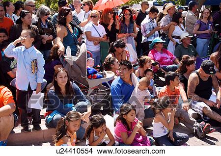 santa fe nm crowd watching parade new mexico View Large Photo Image Picture - santa fe nm crowd watching parade new mexico. Fotosearch