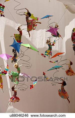 Stock Photograph -  santa fe nm fabric mobile wind chime chimes art. Fotosearch