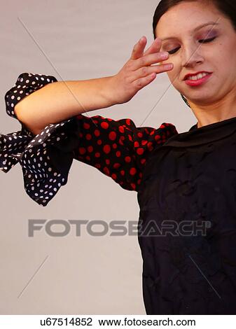 Stock Image -  santa fe nm female flamenco dancer dancing woman. Fotosearch
