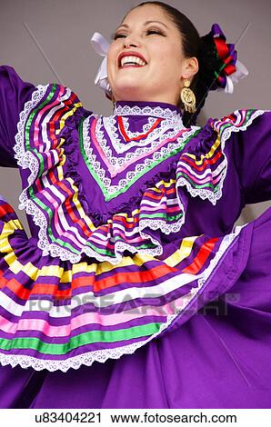 Stock Image -  santa fe nm female folklorico folklorica dancer. Fotosearch