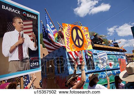 Stock Image -  santa fe nm hippie bus hippies obama barack. Fotosearch
