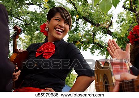 Stock Photograph -  santa fe nm latino hispanic woman female joyous. Fotosearch