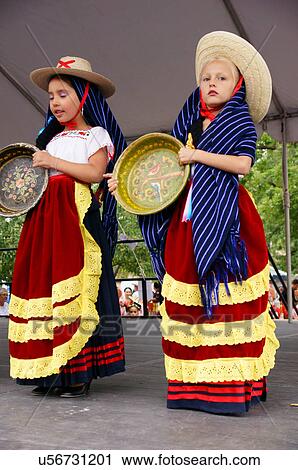 Stock Image -  santa fe nm latino hispanic young girls dancers. Fotosearch