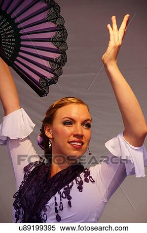 Stock Photography -  santa fe nm portrait headshot female flamenco. Fotosearch