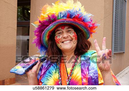 santa fe nm portrait headshot hippie woman peace View Large Photo Image Stock Photo - santa fe nm portrait headshot hippie woman peace. Fotosearch