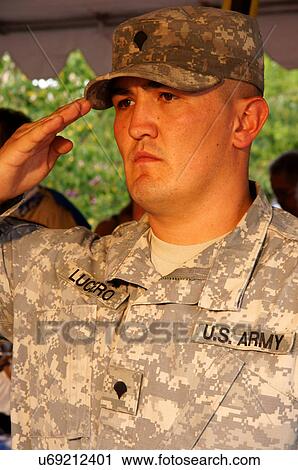 Stock Image -  santa fe nm soldier salute saluting pledge de. Fotosearch