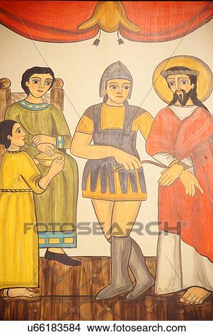 Picture -  santa fe nm stations cross jesus condemned death. Fotosearch