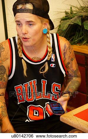 Stock Photograph -  santa fe nm teen teenager girl tatoos punk rebel. Fotosearch