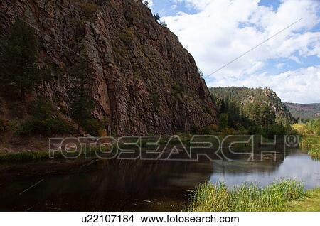 scenic of cliffs at montezuma new mexico nm pond View Large Photo Image Picture - scenic of cliffs at montezuma new mexico nm pond. Fotosearch