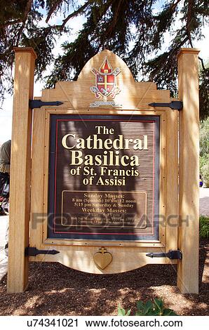 sign at cathedral basilica saint st. st francis View Large Photo Image Stock Image - sign at cathedral basilica saint st. st francis. Fotosearch