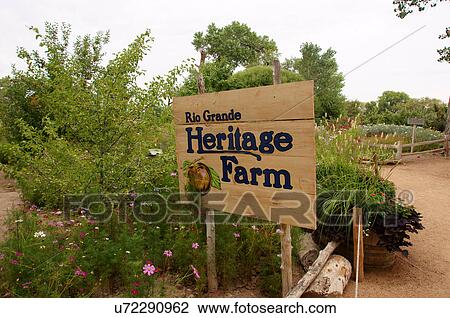 Stock Image -  sign at rio grande heritage farm botanical. Fotosearch