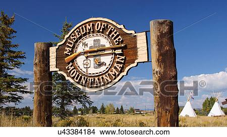 Picture -  sign museum of the mountain man male pinedale wy. Fotosearch