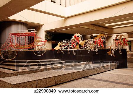 Stock Photo -  stagecoach and horses wells fargo bank phoenix. Fotosearch