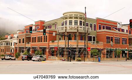 steamboat springs downtown city town howelsen co View Large Photo Image Stock Photo - steamboat springs downtown city town howelsen co. Fotosearch