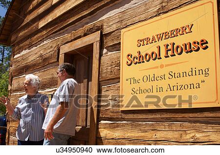 Stock Image -  strawberry school house oldest standing arizona. Fotosearch