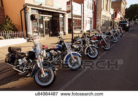 Stock Photo -  street scene harley davidsons harleys motorcycle. Fotosearch