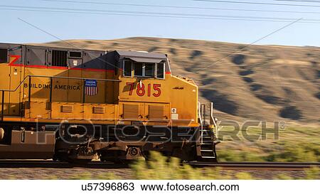 union pacific locomotive moving blurred 7815 wy View Large Photo Image Stock Image - union pacific locomotive moving blurred 7815 wy. Fotosearch