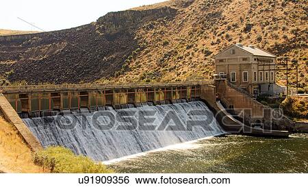 Stock Photograph -  warm springs diversion dam power plant boise id. Fotosearch