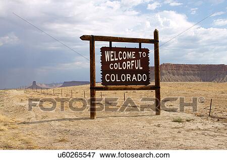 Stock Photo -  welcome to colorful colorado co sign highway 491. Fotosearch