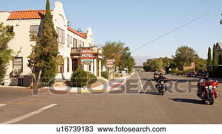 Stock Image -  winnedumah hotel california ca downtown bikers. Fotosearch
