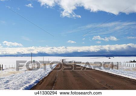 Picture -  winter scenic scene las vegas new mexico nm road. Fotosearch