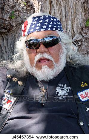 wolfman biker portrait headshot senior citizen View Large Photo Image Picture - wolfman biker portrait headshot senior citizen. Fotosearch