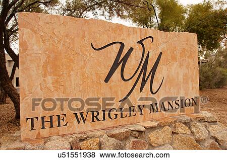 Stock Photo -  wrigley mansion entrance sign phoenix arizona az. Fotosearch