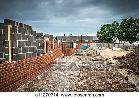 Brick walls on construction site View Large Photo Image Picture - Brick walls on construction site. Fotosearch
