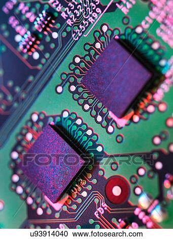 Close up detail of green and purple computer circuit board View Large Photo Image Stock Image - Close up detail of green and purple computer circuit board. Fotosearch