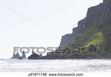 Stock Photo - Coastal view, Vik, Iceland. Fotosearch