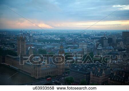 High angle view of Big Ben and Westminster Palace at dawn, London, England, UK View Large Photo Image Stock Photo - High angle view of Big Ben and Westminster Palace at dawn, London, England, UK. Fotosearch